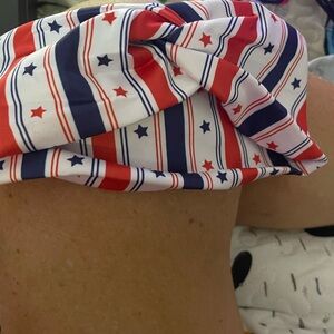Source Unknown Red White and Blue Star Stripe Headband